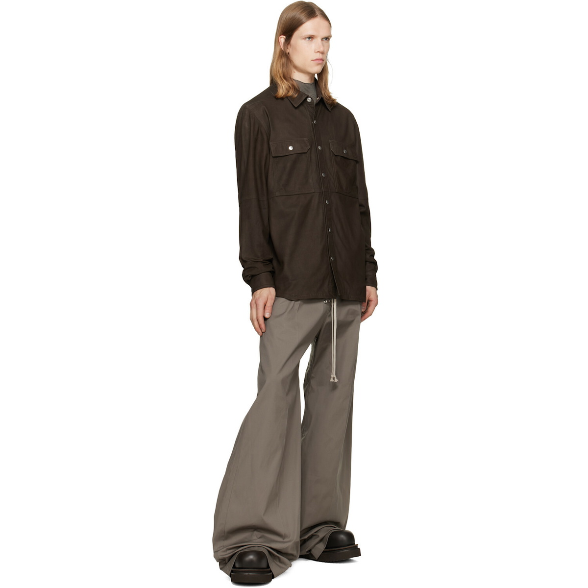 Rick Owens Gray Tower Wide Bela Trousers