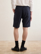 NN07 - Billie Straight-Leg Striped Seersucker Shorts - Blue