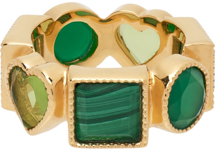 Photo: VEERT Gold & Green 'The Shape' Ring