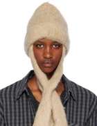 OPEN YY Beige Mohair Scarf Beanie