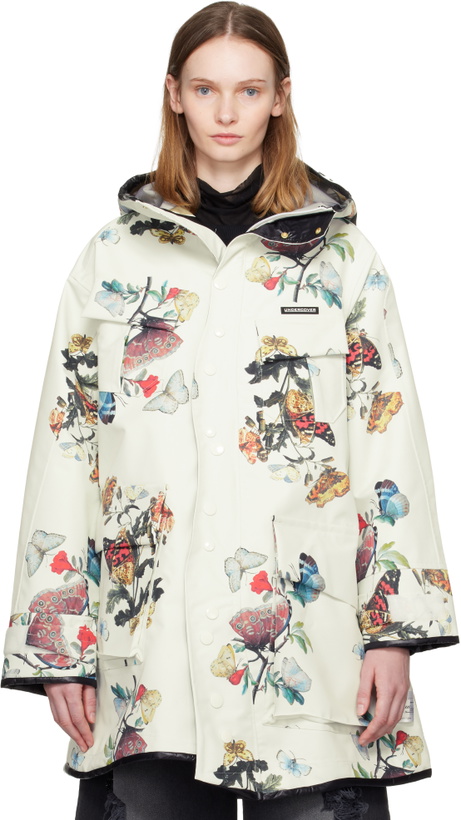 Photo: UNDERCOVER Off-White Floral Technical Coat