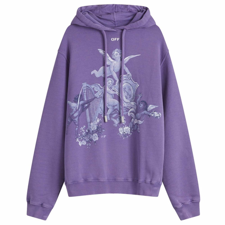 Photo: Off-White Women's Framed Putti Regular Hoodie in Washed Deep Blue