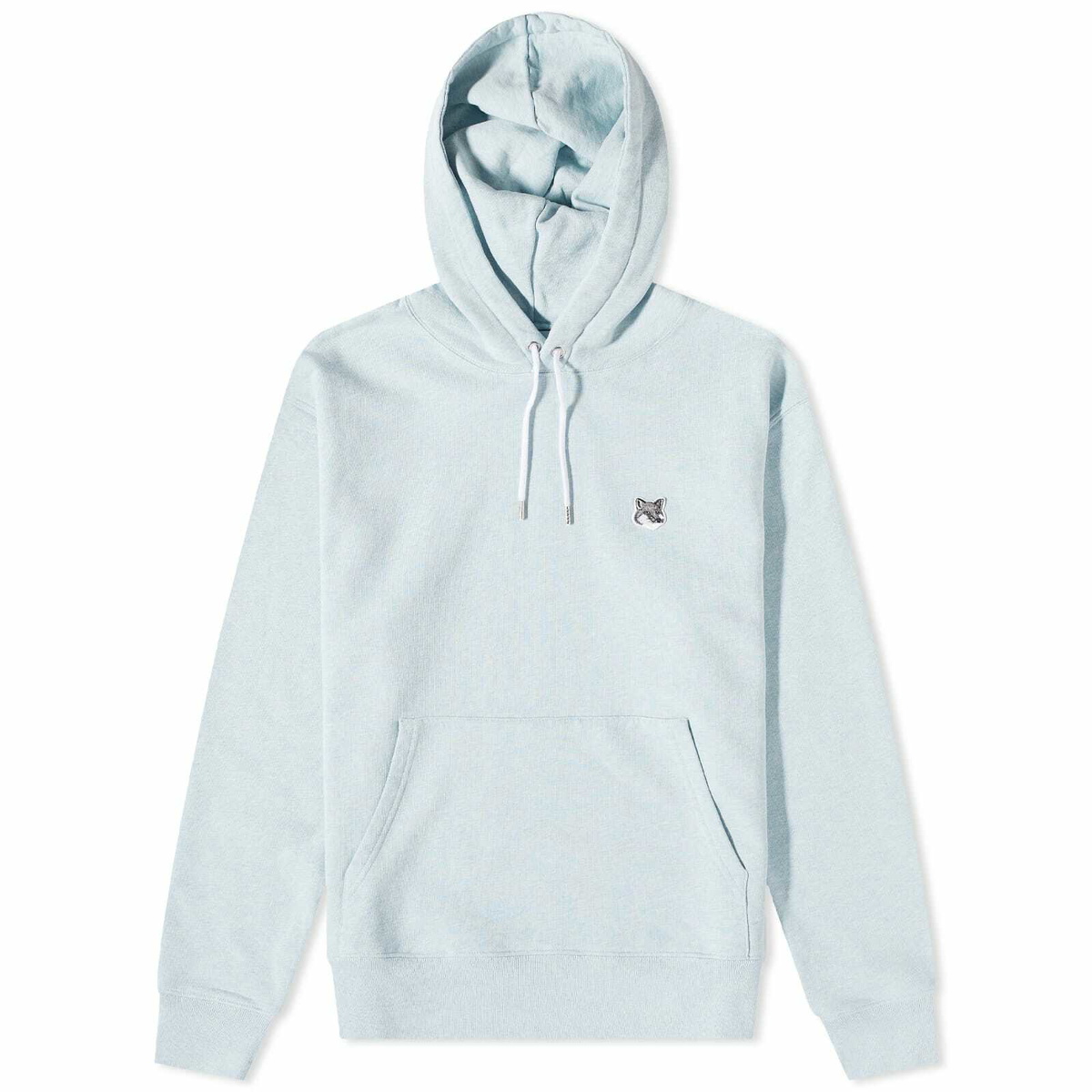 Maison Kitsuné Men's Grey Fox Head Patch Classic Hoody in Blue Haze ...