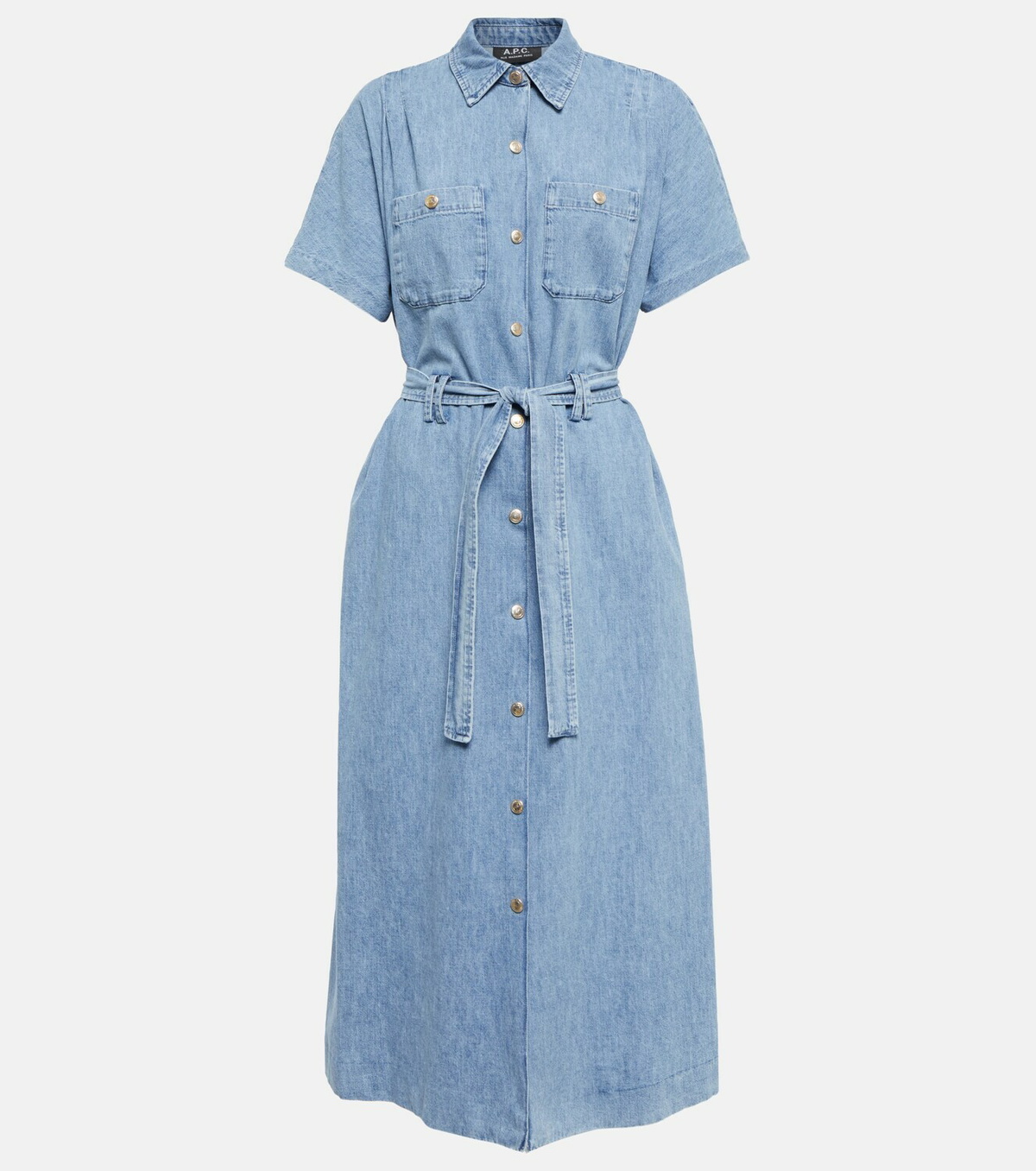 A.P.C｜DRESSES (New Drew dress (COGXX F05959 IAB)) New Drew dress | Organic cotton seersucker | A.P.C. Ready-to