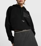 Loewe Anagram cropped cotton jersey hoodie