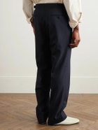 Stòffa - Straight-Leg Pleated Wool Suit Trousers - Blue