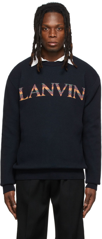 Photo: Lanvin Navy Jacquard Sweater