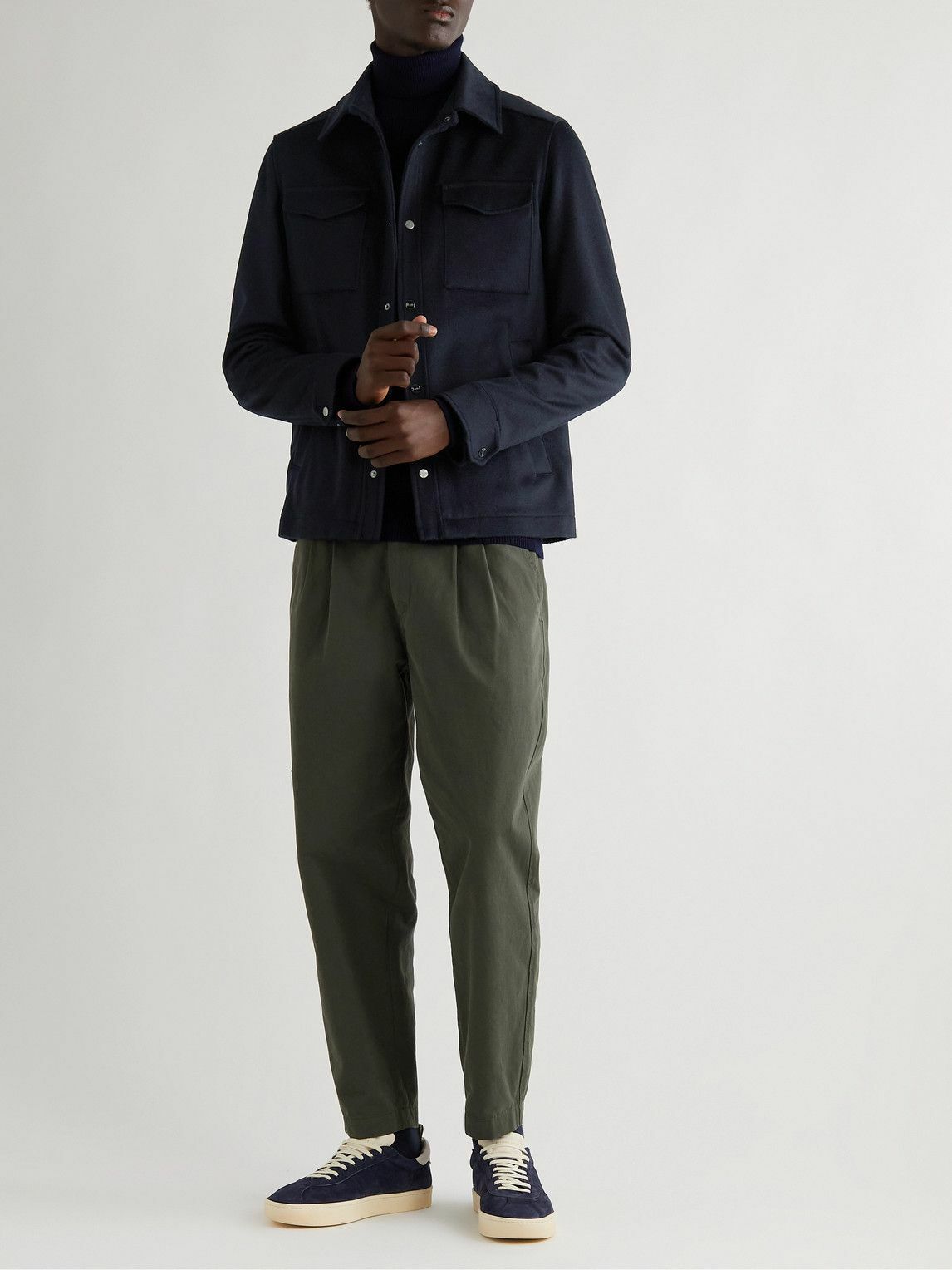 Herno - Wool and Cashmere-Blend Shirt Jacket - Blue Herno