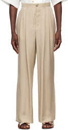 King & Tuckfield Beige Cupro Trousers