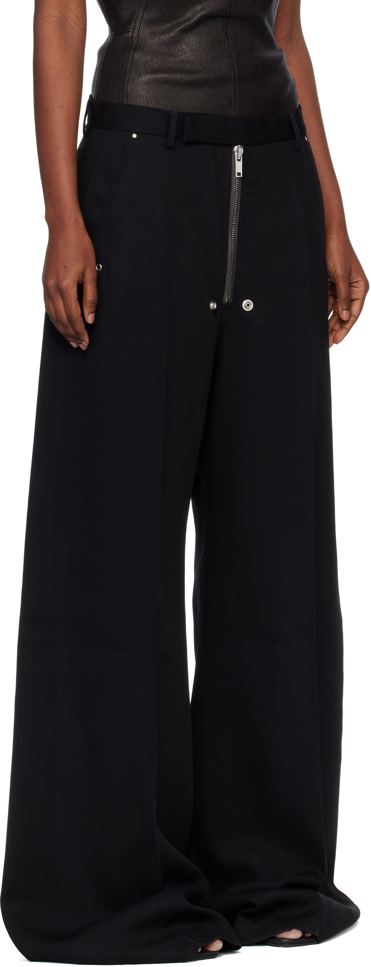 Rick Owens Black Tailored Wide Belas Trousers