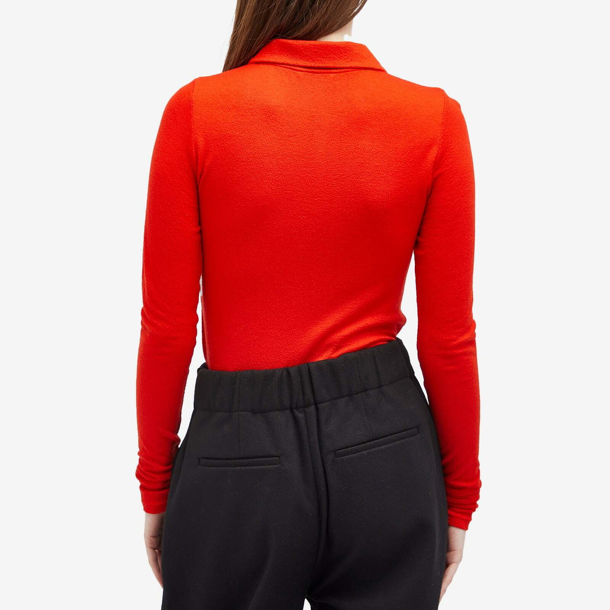 Auralee Women's Wool Amunzen Polo in Red