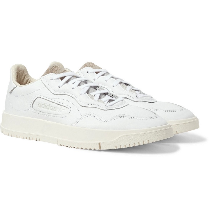 Photo: adidas Originals - Super Court Premiere Suede-Trimmed Leather Sneakers - White