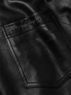 Balenciaga - Button-Down Collar Padded Leather Overshirt - Black