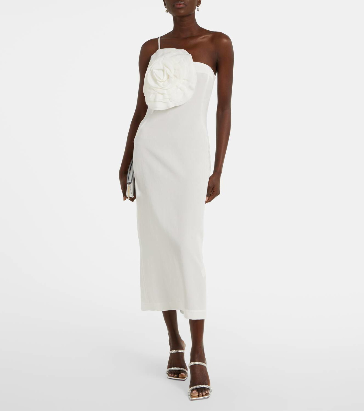 Blumarine Floral embroidered midi dress
