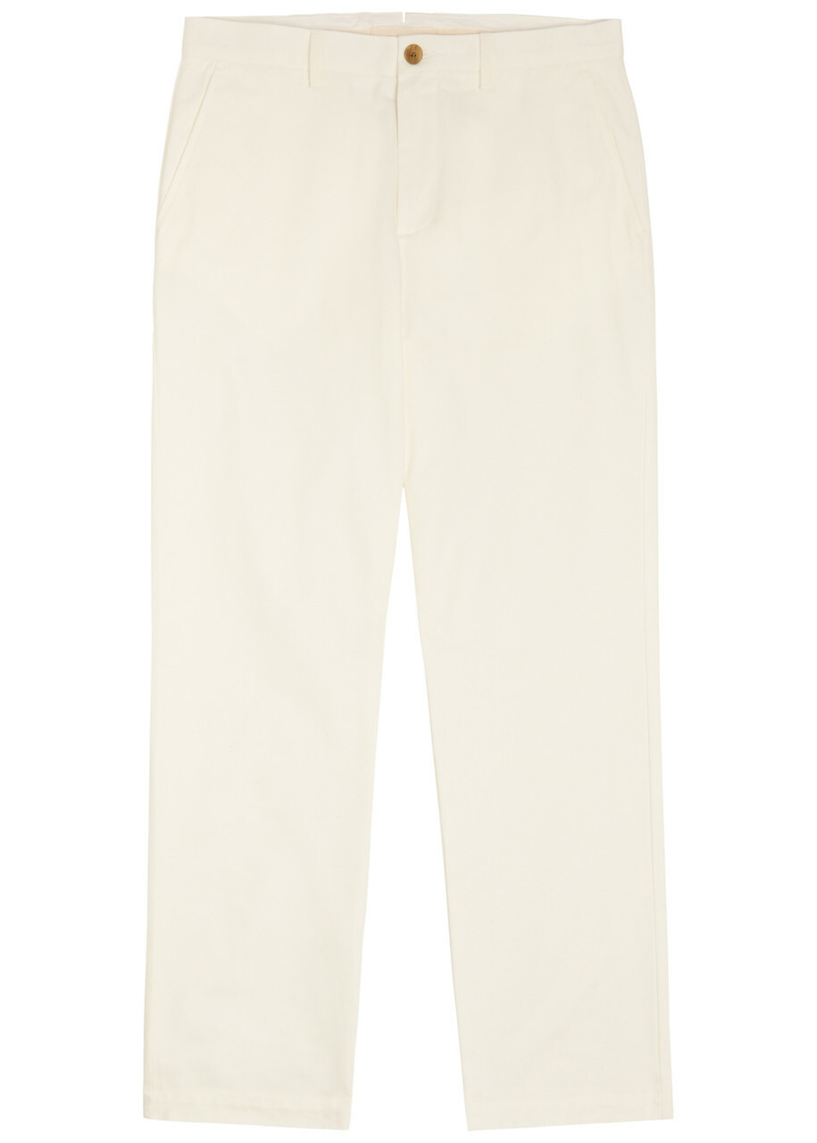 Sunspel Straight-leg Cotton Trousers White