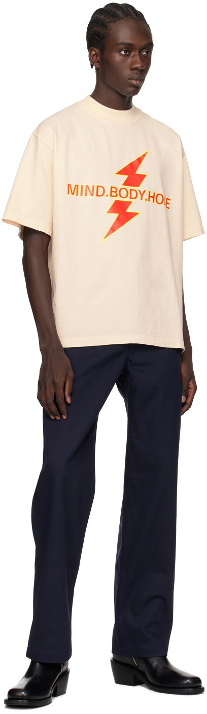 K.NGSLEY Off-White 'MIND. BODY. HOLE' T-Shirt