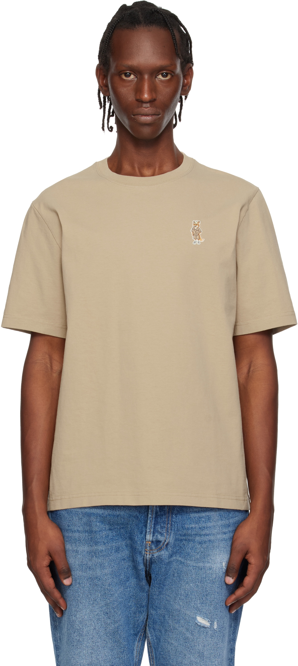 Maison Kitsuné Beige Dressed Fox Comfort T-shirt