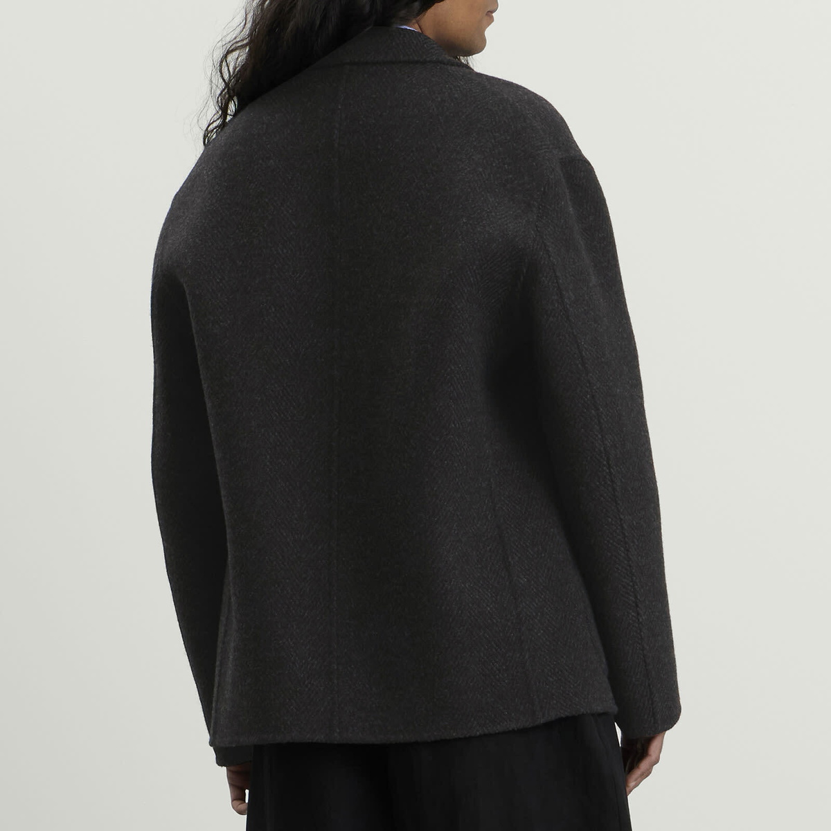 Jil Sander Men's Wool Double Faced Workwear Jacket in Magnet