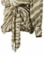 BALMAIN - Draped Zebra Print Crepe Mini Dress