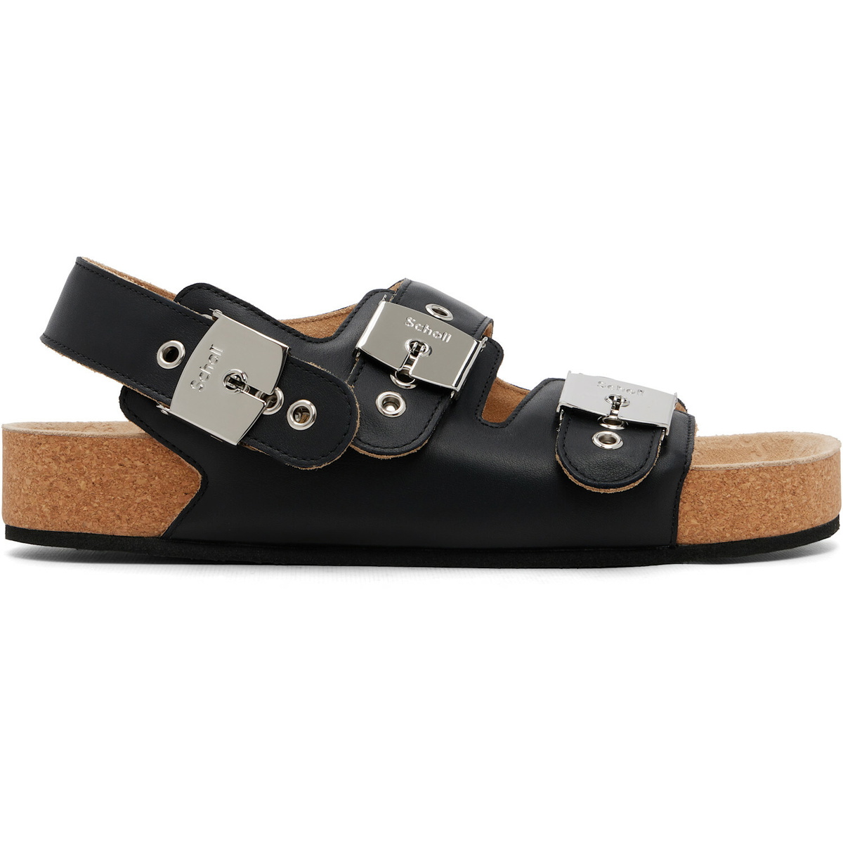 Balenciaga Black Scholl Edition Leather Sandals