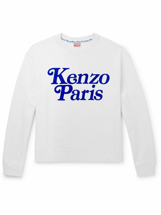 Photo: KENZO - VERDY Logo-Flocked Cotton-Jersey Sweatshirt - White