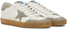 Golden Goose White & Taupe Super-Star Classic Sneakers