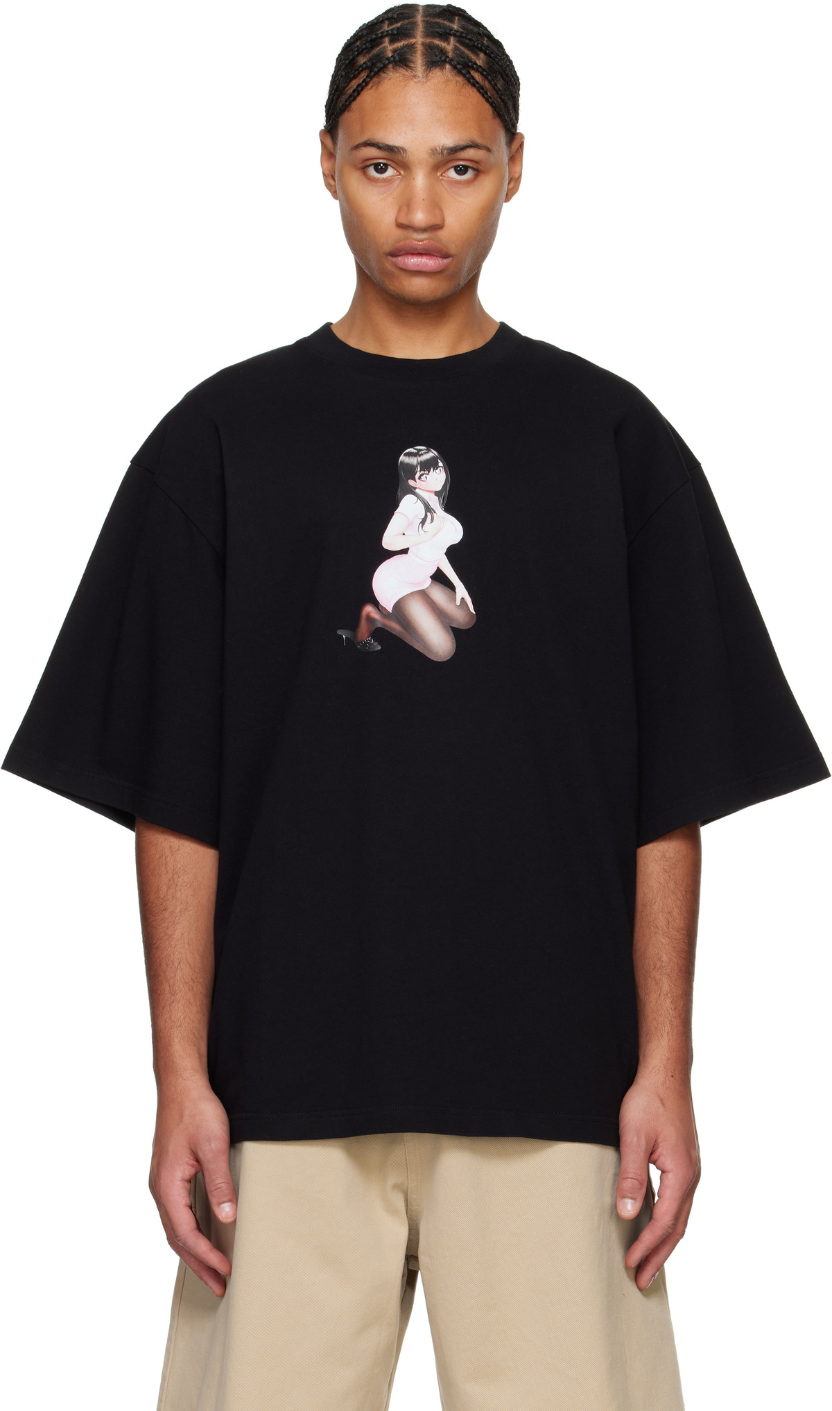 【関税込み】ABRA ブラック Sexy Girl クルーネック Tシャツ ABRA Black Crewneck 'Sexy Girl' T-shirt ABRA