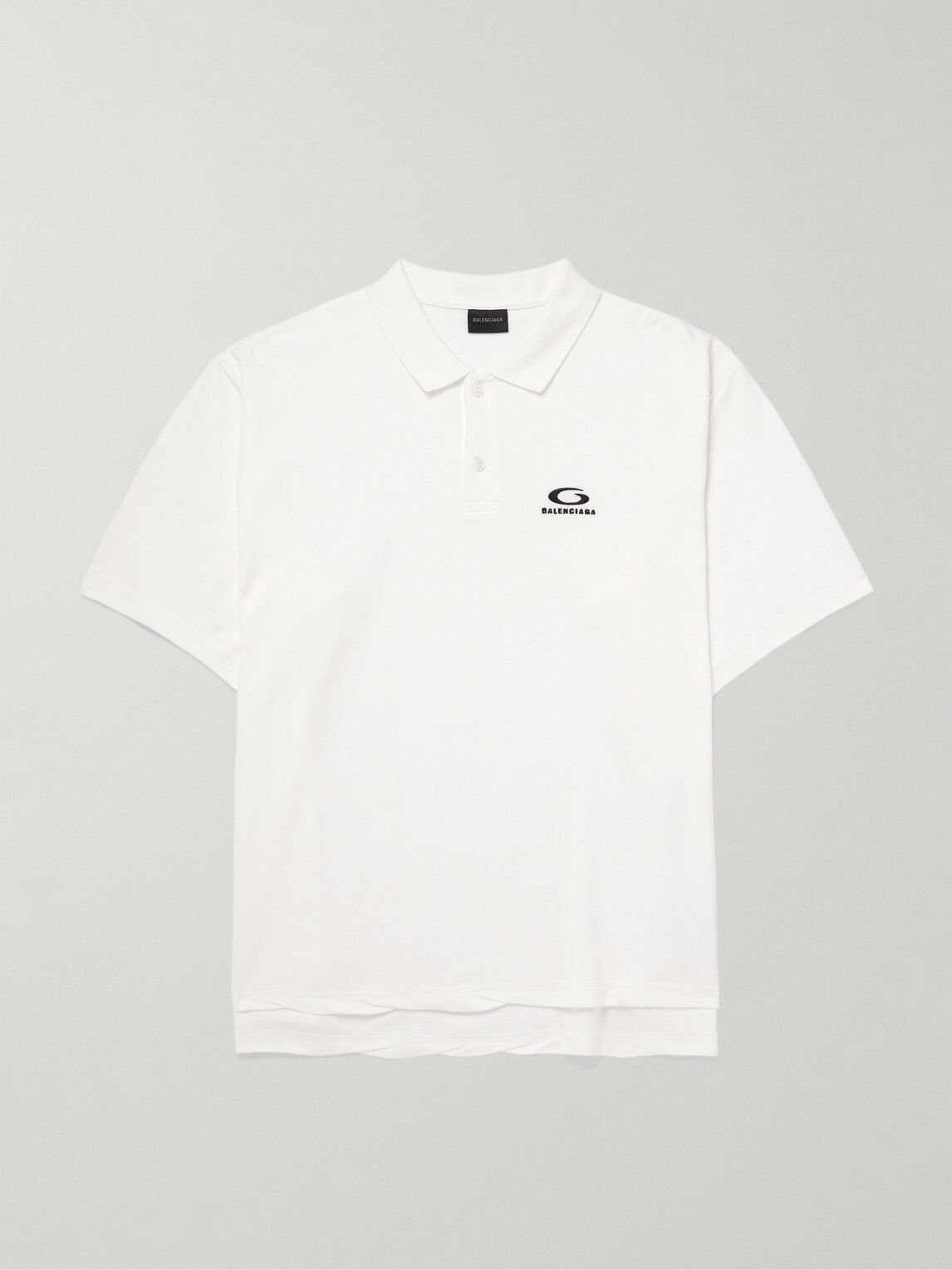 Balenciaga - Logo-Embroidered Cotton-Piqué Polo Shirt - White