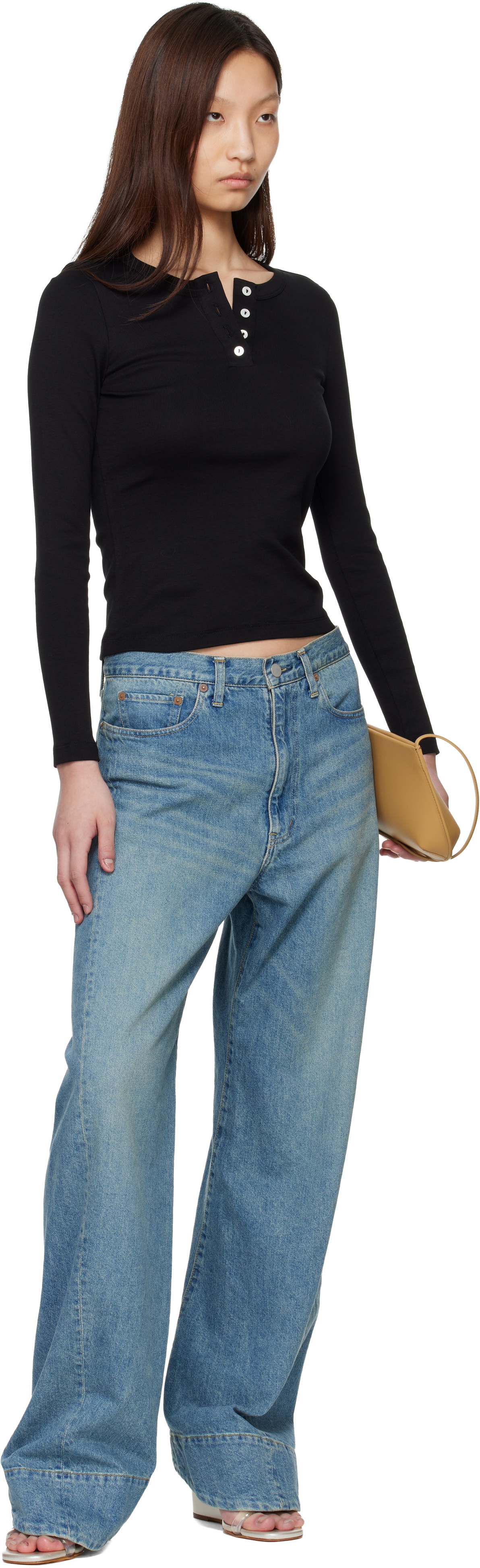 FLORE FLORE Black Jess Longsleeve T-shirt