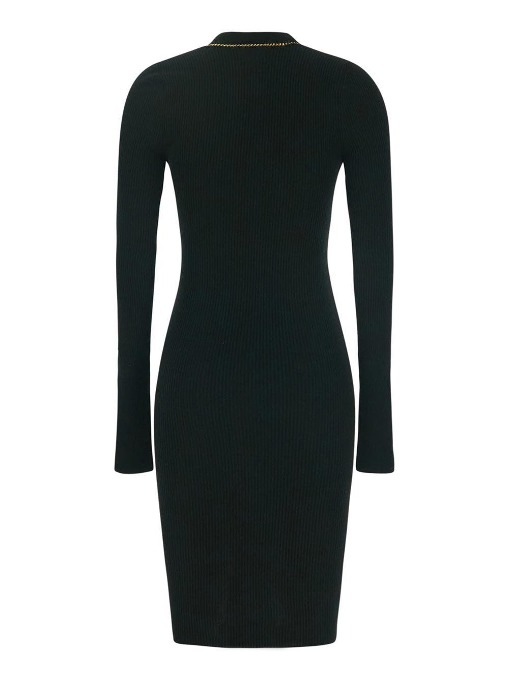 Bottega Veneta Black Dress With Gold Chain Bottega Veneta