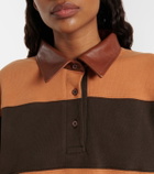 Acne Studios Folio striped cotton fleece polo sweatshirt