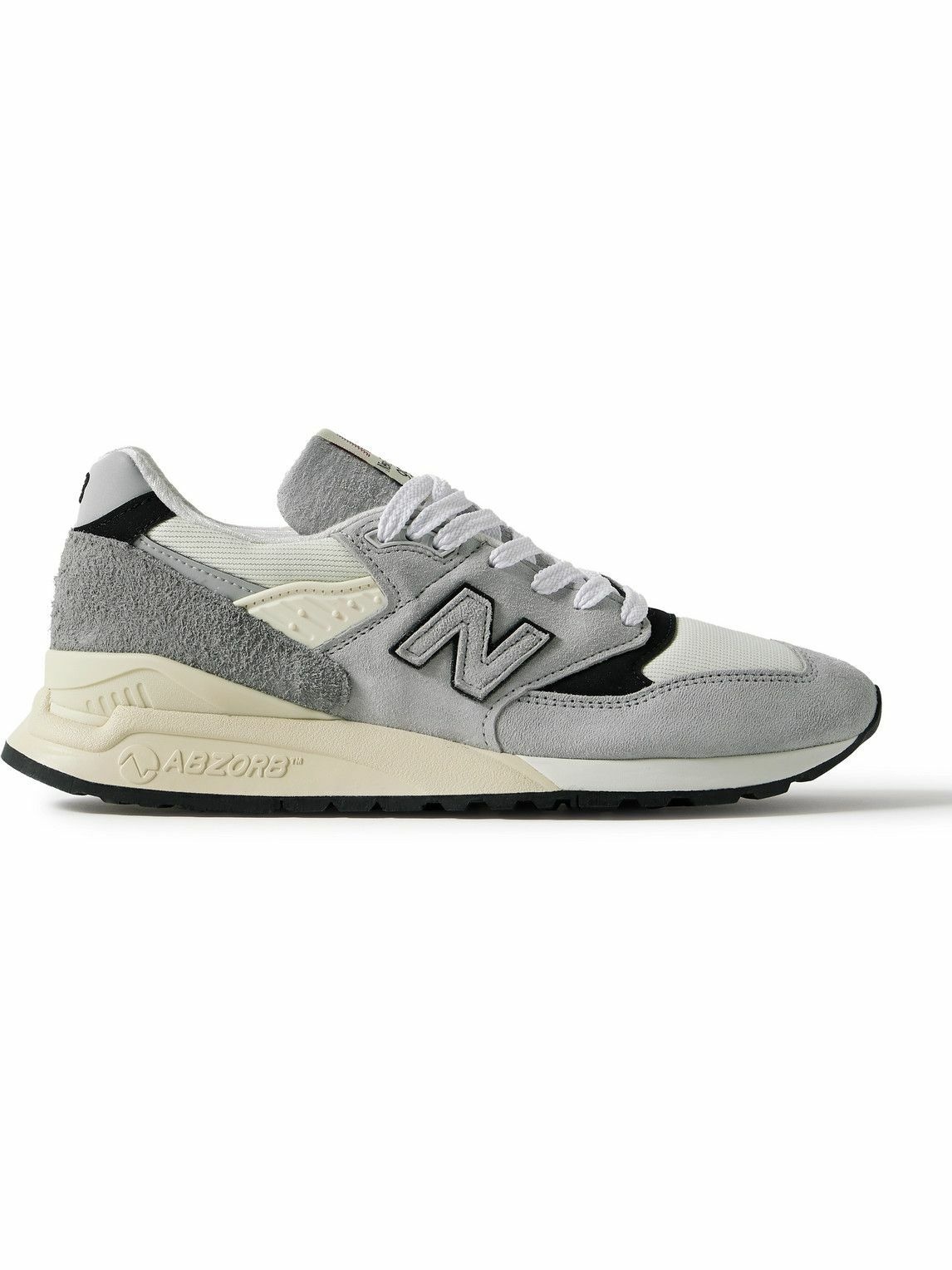 Photo: New Balance - 998 Leather and Rubber-Trimmed Suede and Mesh Sneakers - Gray