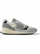New Balance - 998 Leather and Rubber-Trimmed Suede and Mesh Sneakers - Gray