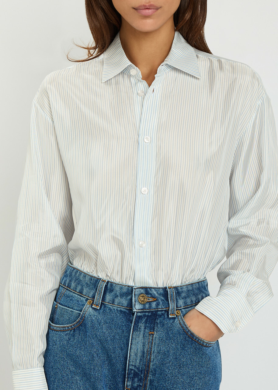 Bettter Lining Shirt Striped Satin Bodysuit Multicoloured