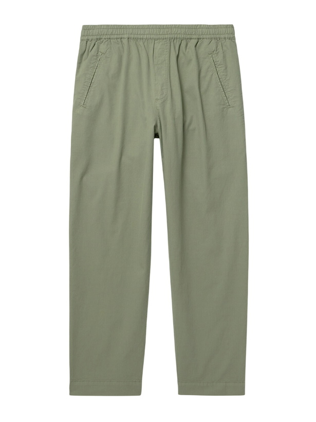 Photo: Folk - Assembly Straight-Leg Cotton Drawstring Trousers - Green