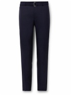 Officine Générale - Paul Slim-Fit Belted Virgin Wool Grain de Poudre Suit Trousers - Blue