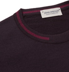 John Smedley - Contrast-Tipped Merino Wool Sweater - Purple