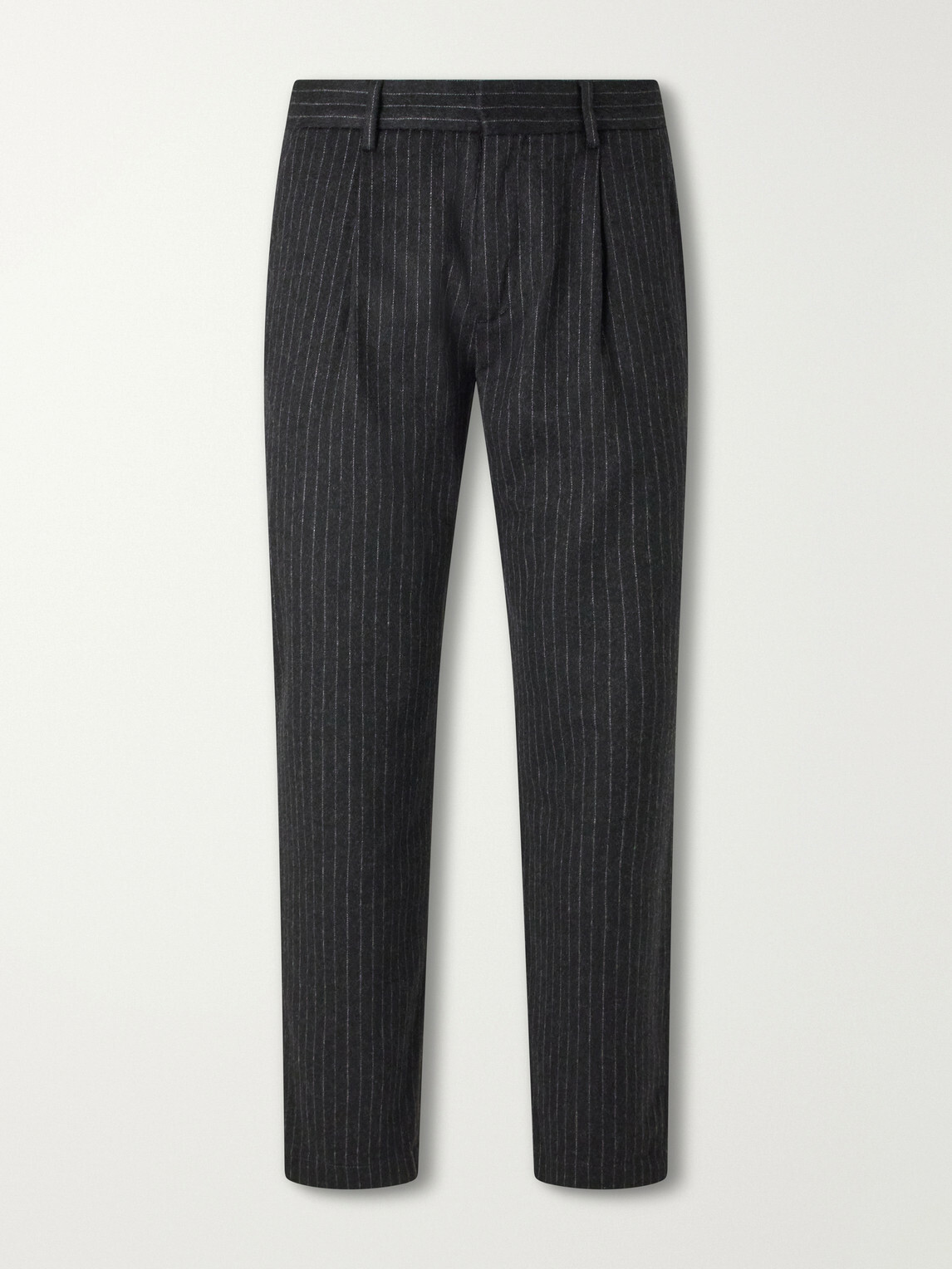 Barena - Straight-Leg Pleated Pinstriped Wool-Blend Trousers - Gray