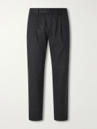 Barena - Straight-Leg Pleated Pinstriped Wool-Blend Trousers - Gray