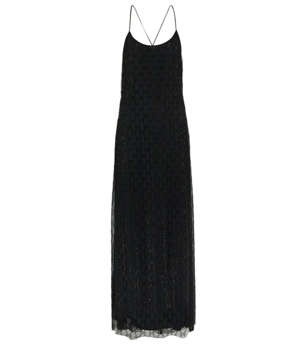 Gucci GG embellished tulle maxi dress Gucci