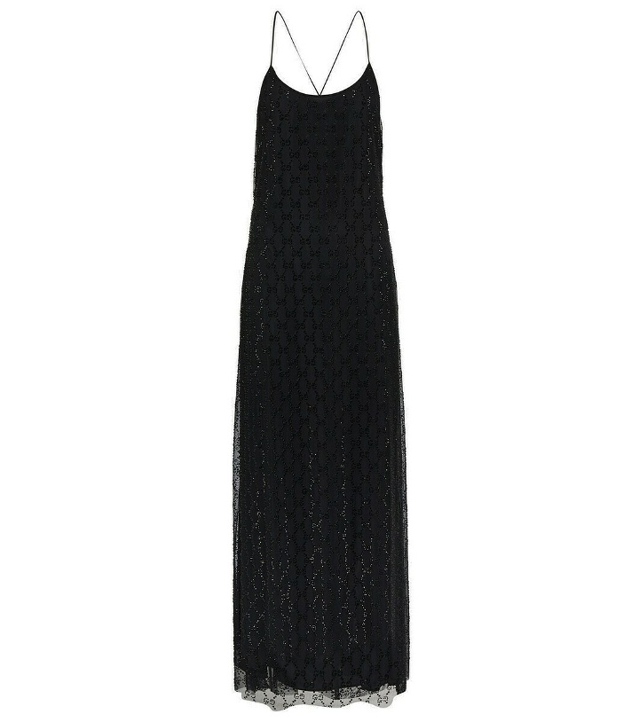 Photo: Gucci GG embellished tulle maxi dress