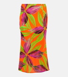 Louisa Ballou - Printed bias midi skirt