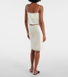 Leset Barb lace-trimmed satin slip skirt