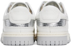 Acne Studios White & Silver Low-Top Sneakers