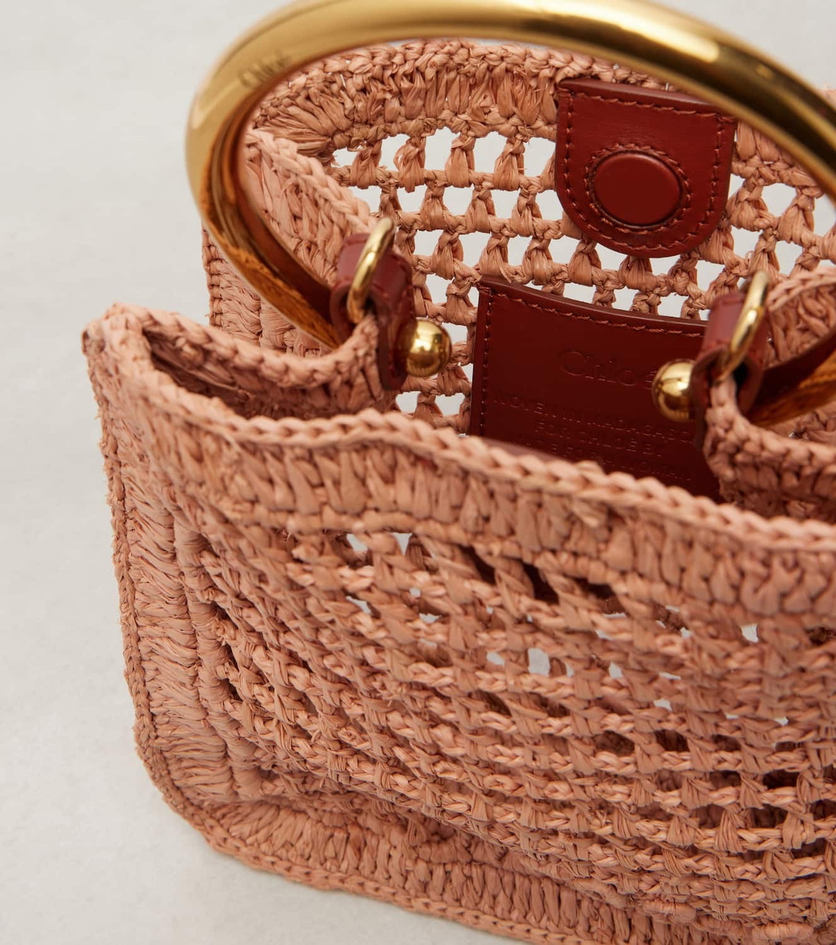 Chloé Summer Banana Mini raffia crossbody bag