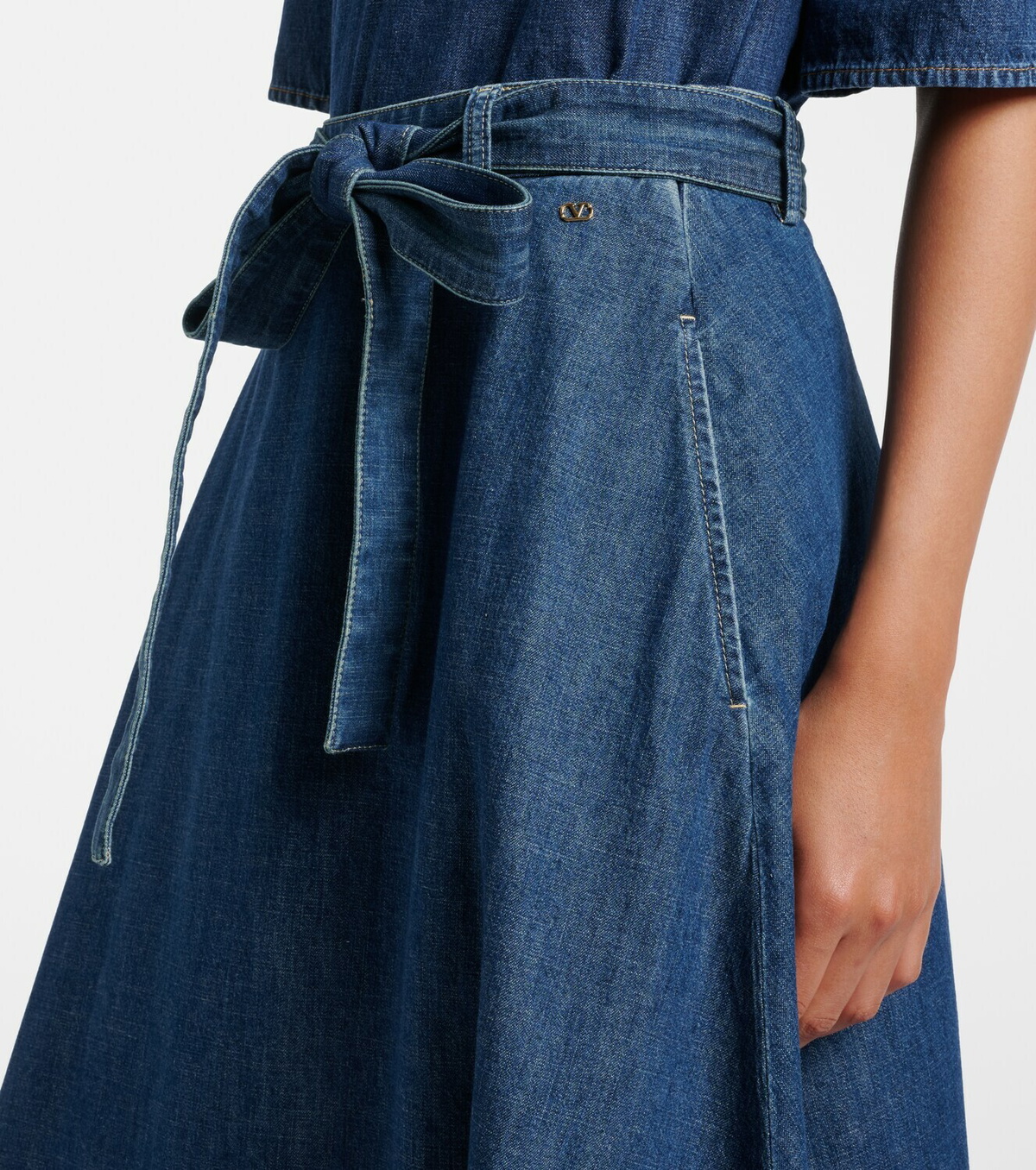 Valentino Chambray midi skirt
