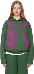 MM6 Maison Margiela Green Unbrushed Hoodie
