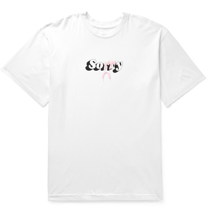 Photo: Sorry In Advance - Logo-Print Cotton-Jersey T-Shirt - White
