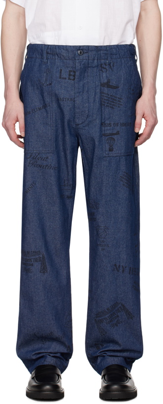 Photo: Engineered Garments Indigo Graffiti Jeans