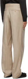 The Row Beige Flannel Marcello Trousers